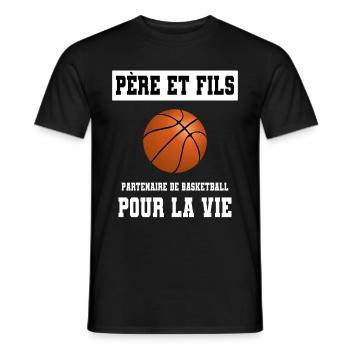 Basketball Father And Son Duo Man Dad - Men's T-Shirt - black - Front - AI Model Male 178 light (178cm)