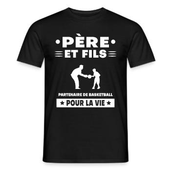 Father and Son Basketball Duo Man Dad - Men's T-Shirt - black - Front - AI Model Male 178 light (178cm)