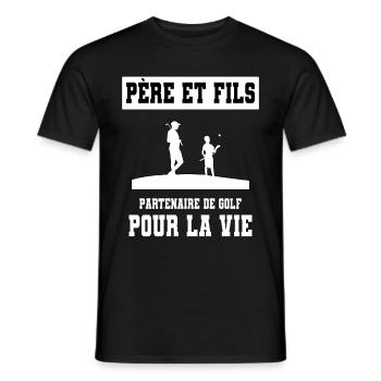 Golf Vater und Sohn Duo Mann Papa Golfer - Männer T-Shirt - Schwarz - Vorne - AI Model Male 178 light (178cm)