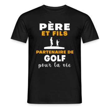 Golf Vater und Sohn Papa Golfer - Männer T-Shirt - Schwarz - Vorne - AI Model Male 178 light (178cm)