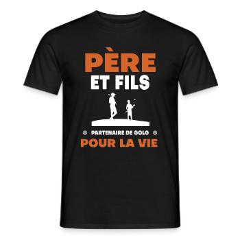 Vater Sohn Golf Duo Mann Papa Golfer - Männer T-Shirt - Schwarz - Vorne - AI Model Male 178 light (178cm)