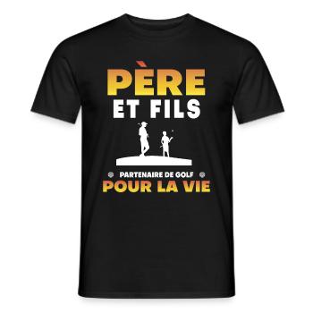 Vater Sohn Golfpartner Leben Papa Golfer - Männer T-Shirt - Schwarz - Vorne - AI Model Male 178 light (178cm)