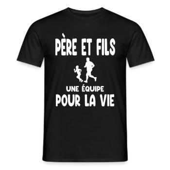 Laufender Vater und Sohn Partner fürs Leben Papa - Männer T-Shirt - Schwarz - Vorne - AI Model Male 178 light (178cm)