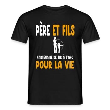 Archery Father and Son Partner Life Dad - Men's T-Shirt - black - Front - AI Model Male 178 light (178cm)