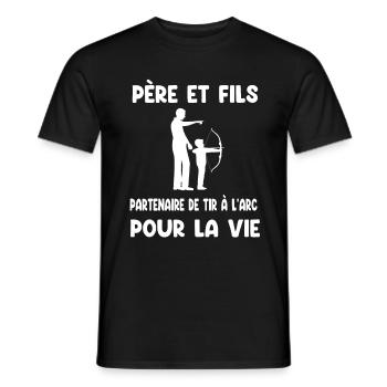 Father and Son Archery Partner for Life Dad - Men's T-Shirt - black - Front - AI Model Male 178 light (178cm)
