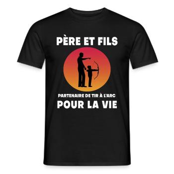 Father and Son Archery Retro Vintage Dad Archer - Men's T-Shirt - black - Front - AI Model Male 178 light (178cm)