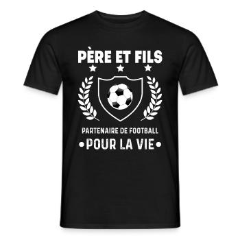 football père et fils partenaire duo homme papa - T-shirt homme - noir - Devant - AI Model Male 178 light (178cm)