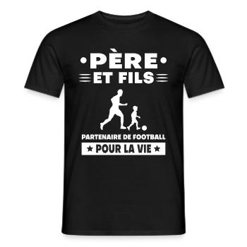 Father And Son Football Duo Man Dad - Men's T-Shirt - black - Front - AI Model Male 178 light (178cm)