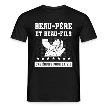 Stepfather and stepson Stepdad Hand - Men's T-Shirt - black - Front - AI Model Male 178 light (178cm)