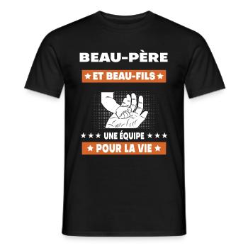 beau-père et beau-fils papa homme main - T-shirt homme - noir - Devant - AI Model Male 178 light (178cm)