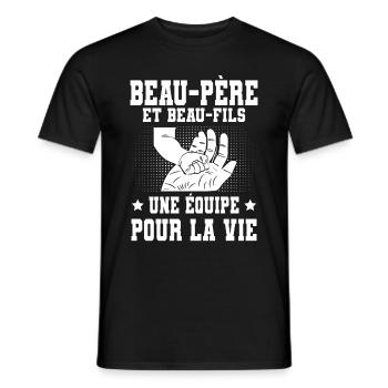 Father-in-law and stepson dad father hand - Men's T-Shirt - black - Front - AI Model Male 178 light (178cm)