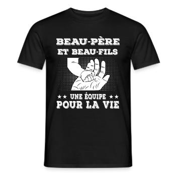 Father-in-law and stepson hand Father-in-law - Men's T-Shirt - black - Front - AI Model Male 178 light (178cm)