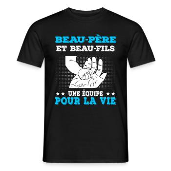 Father-in-law and stepson Main Team - Men's T-Shirt - black - Front - AI Model Male 178 light (178cm)