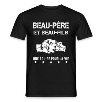 beau-père et beau-fils homme - T-shirt homme - noir - Devant - AI Model Male 178 light (178cm)