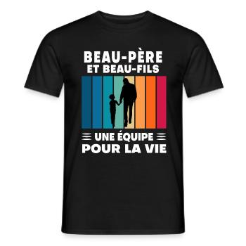 Father-in-law stepson Father's Day - Men's T-Shirt - black - Front - AI Model Male 178 light (178cm)