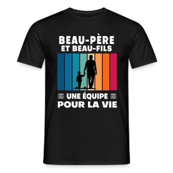 Step-Dad Stepdad Stepson Father's Day - Men's T-Shirt - black - Front - AI Model Male 178 light (178cm)