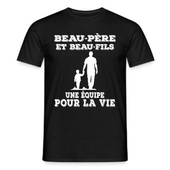 Step-Dad Step-Father-in-Law Stepson - Men's T-Shirt - black - Front - AI Model Male 178 light (178cm)