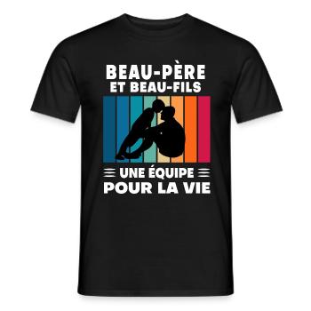 Step-Dad Stepdad Stepson Father's Day - Men's T-Shirt - black - Front - AI Model Male 178 light (178cm)