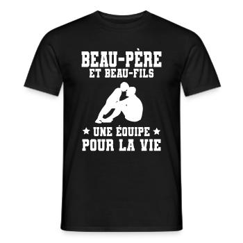 Step-Dad Stepdad Stepson Team for Life - Men's T-Shirt - black - Front - AI Model Male 178 light (178cm)