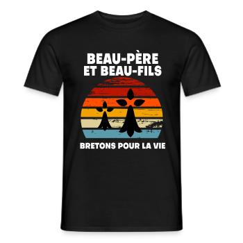 Vintage Bretonischer Schwiegervater und Schwiegersohn aus der Bretagne - Männer T-Shirt - Schwarz - Vorne - AI Model Male 178 light (178cm)
