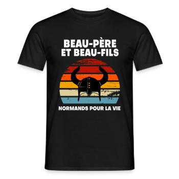 Vintage Norman Wikinger Schwiegervater und Stiefsohn - Männer T-Shirt - Schwarz - Vorne - AI Model Male 178 light (178cm)
