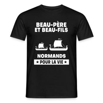 Schwiegervater Normand Normandie Stiefsohn Normandie Normandie - Männer T-Shirt - Schwarz - Vorne - AI Model Male 178 light (178cm)
