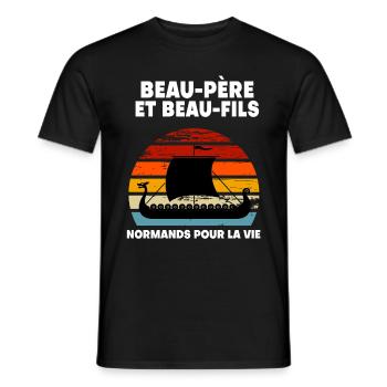 Schwiegervater und Schwiegersohn Norman Vintage Normandie - Männer T-Shirt - Schwarz - Vorne - AI Model Male 178 light (178cm)