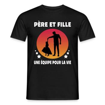 Vater Vater und Tochter Vintage Humor - Männer T-Shirt - Schwarz - Vorne - AI Model Male 178 light (178cm)