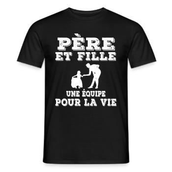 Vater Vater und Tochter Vater - Männer T-Shirt - Schwarz - Vorne - AI Model Male 178 light (178cm)