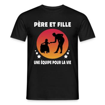Dad Father and Daughter Vintage Humor Father - Men's T-Shirt - black - Front - AI Model Male 178 light (178cm)