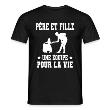 Dad Father and Daughter Team for Life Father - Men's T-Shirt - black - Front - AI Model Male 178 light (178cm)