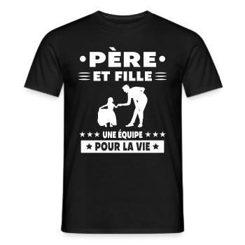 Vintage Dad Father and Daughter Father - Men's T-Shirt - black - Front - AI Model Male 178 light (178cm)