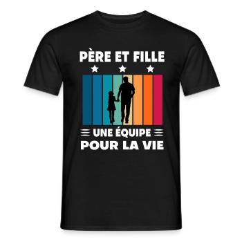 Papa Vater und Tochter Vatertag Vater Papa - Männer T-Shirt - Schwarz - Vorne - AI Model Male 178 light (178cm)
