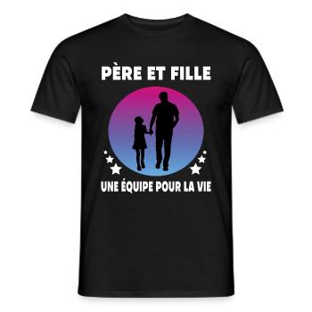 Papa Vater und Tochter Retro Vintage Vater Papa - Männer T-Shirt - Schwarz - Vorne - AI Model Male 178 light (178cm)