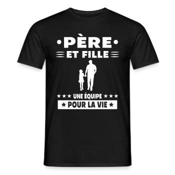 Vintage Papa Vater und Tochter Vater Papa - Männer T-Shirt - Schwarz - Vorne - AI Model Male 178 light (178cm)