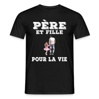 Vater und Tochter Papa Vatertagsgeschenk - Männer T-Shirt - Schwarz - Vorne - AI Model Male 178 light (178cm)