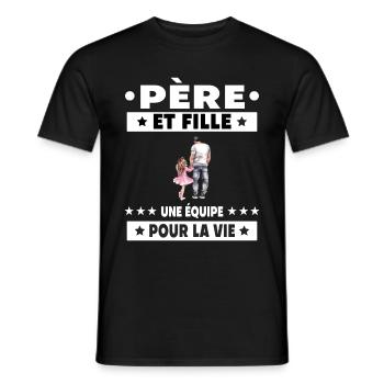 Father Daughter Dad Father Father's Day - Men's T-Shirt - black - Front - AI Model Male 178 light (178cm)
