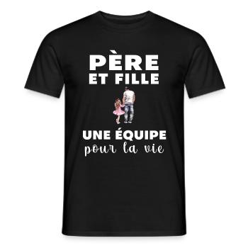 Father and Daughter Team Gift Dad Father's Day - Men's T-Shirt - black - Front - AI Model Male 178 light (178cm)