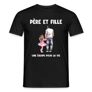 Father Daughter Father Dad Father's Day - Men's T-Shirt - black - Front - AI Model Male 178 light (178cm)