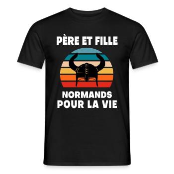 Father and daughter Norman dad - Men's T-Shirt - black - Front - AI Model Male 178 light (178cm)