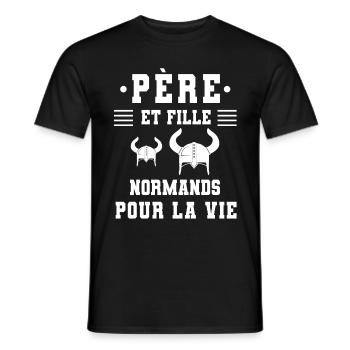 père et fille papa normandie viking - T-shirt homme - noir - Devant - AI Model Male 178 light (178cm)