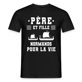 Father and daughter Norman Normandy - Men's T-Shirt - black - Front - AI Model Male 178 light (178cm)