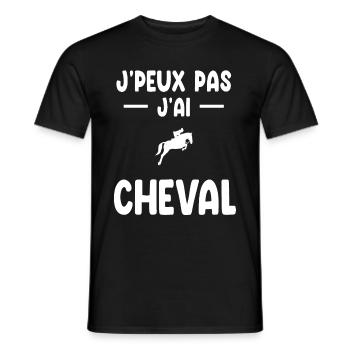 Ich kann nicht Ich habe Pferd Mann Geschenk Reiter - Männer T-Shirt - Schwarz - Vorne - AI Model Male 178 light (178cm)