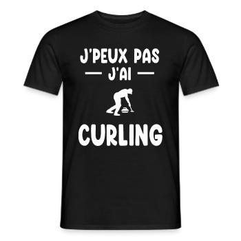I can't I curling gift curler - Men's T-Shirt - black - Front - AI Model Male 178 light (178cm)