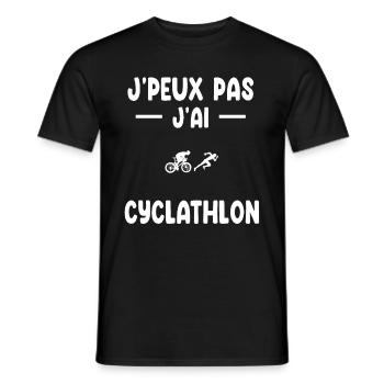 je peux pas j'ai cyclathlon cadeau athlète - T-shirt homme - noir - Devant - AI Model Male 178 light (178cm)