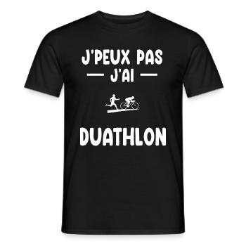 Ich kann nicht Ich habe Duathlon Geschenk Duathlet - Männer T-Shirt - Schwarz - Vorne - AI Model Male 178 light (178cm)