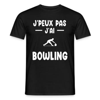 je peux pas j'ai bowling cadeau bouliste - T-shirt homme - noir - Devant - AI Model Male 178 light (178cm)