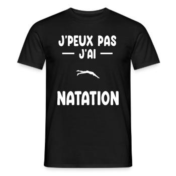 je peux pas j'ai natation cadeau nageur - T-shirt homme - noir - Devant - AI Model Male 178 light (178cm)