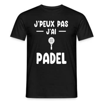 I can't I have padel gift padelist - Men's T-Shirt - black - Front - AI Model Male 178 light (178cm)