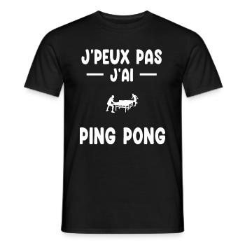 Ich kann nicht, ich habe Tischtennis, Tischtennis, Geschenk - Männer T-Shirt - Schwarz - Vorne - AI Model Male 178 light (178cm)